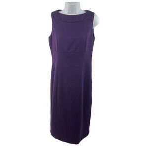 Pendleton Shift Dress Size 6 Purple Sleeveless Made USA 100% Virgin Wool Lined